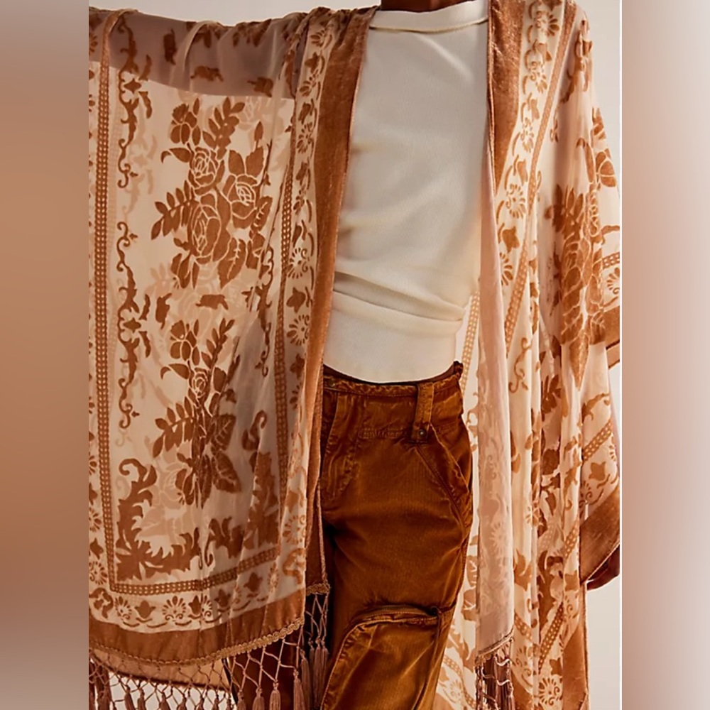 Free People Nightbird Duster - tan NWT